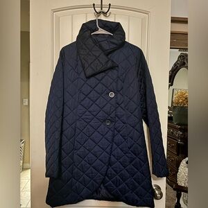 T Tahari Navy Coat